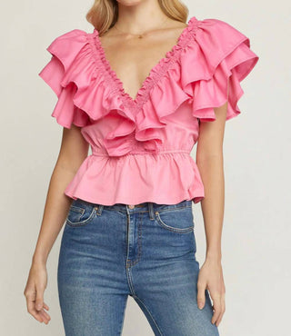 Entro - Peplum Ruffle Top