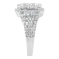 14K White Gold 2 1/4 Cttw Diamond Cocktail Cluster Ring (G-H Color, SI2-I1 Clarity) - Size 7