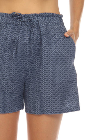 Johnny Was - Jwla Blue Patched Ikat Linen Paperbag Shorts