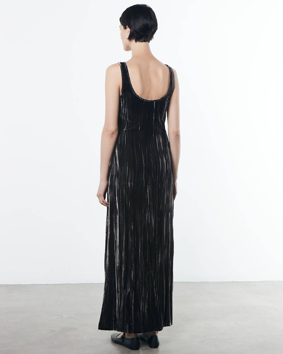 Enza Costa - VESTIDO REGATA DE VELUDO COM TEXTURIZADO DE SEDA