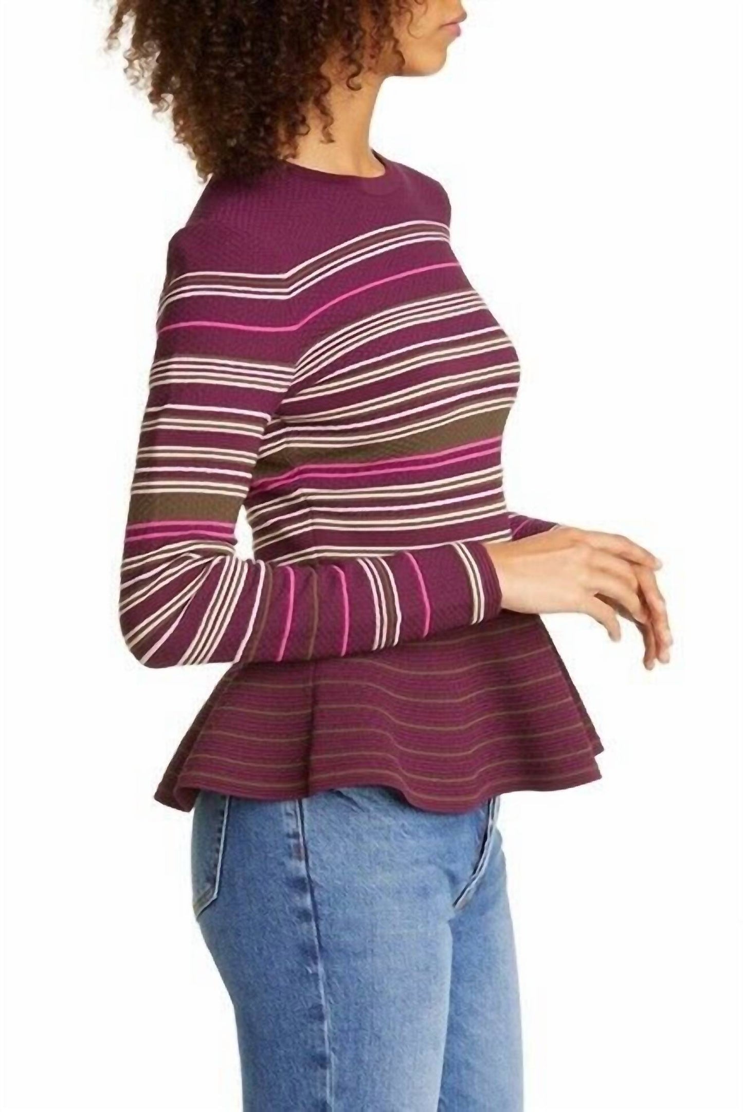 Ted Baker - London Leytina Striped Peplum Sweater