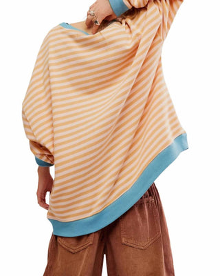 Free People - Blusa clássica listrada com gola redonda