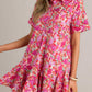 Entro - Floral Button Down Short Dress