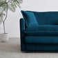 2-Piece Living Room Sofa Set in Blue Chenille