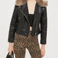 Topshop - Jamie Leopard Print Satin Skinny High Rise Jeans
