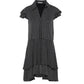 Alice + Olivia - Moore Pinstripe Ruffle Shirtdress