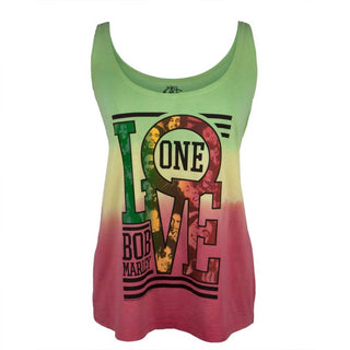 Bob Marley - Teen's One Love Collage Tie-dye Tank Top