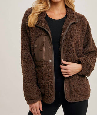 Bluivy - Women's Button Down Fleece Sherpa Jacket