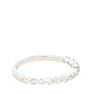 Aamiaa - Anel com barra e garra de diamante natural de 0,51 quilates - Tamanho 6,5
