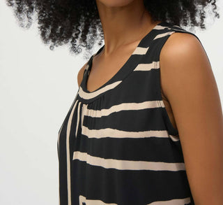 Joseph Ribkoff - Blusa sem mangas com estampa geométrica em malha sedosa