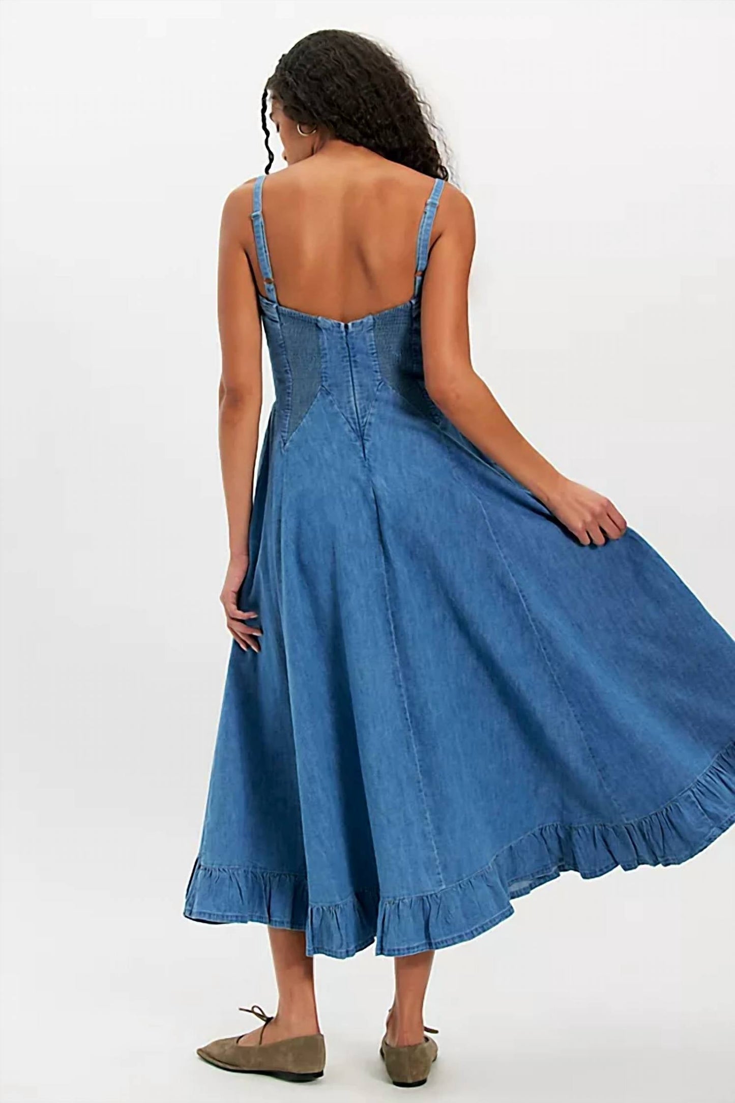 Free People - Another Season Denim Midi Dress