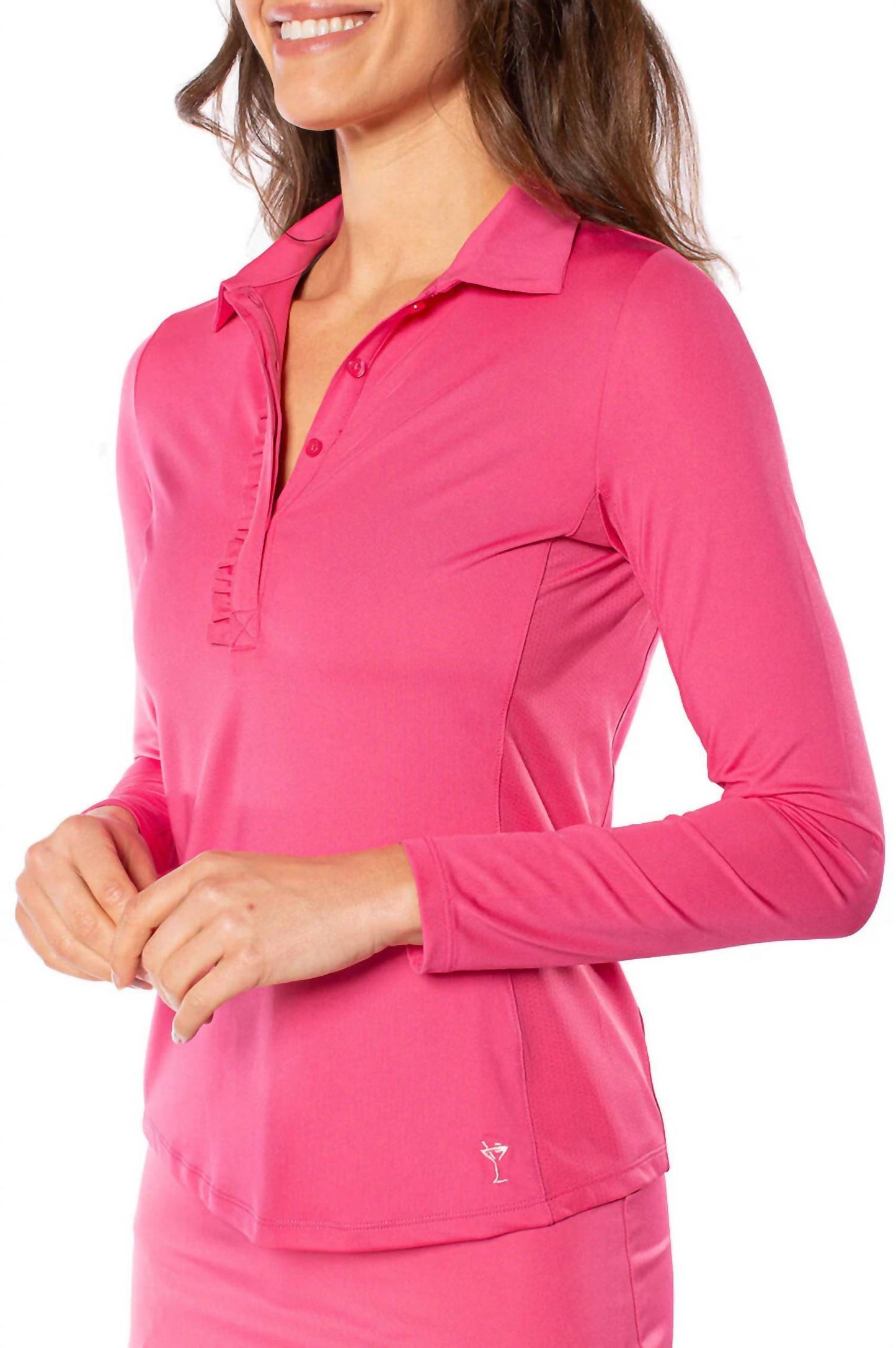 Golftini - Long Sleeve Ruffle Polo Shirt