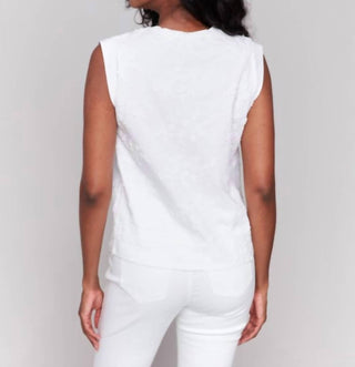 Charlie B - Blusa de algodão sem mangas com bordado floral