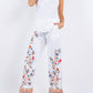 Paparazzi - Linen Blend Embroidered Slit Side Pant