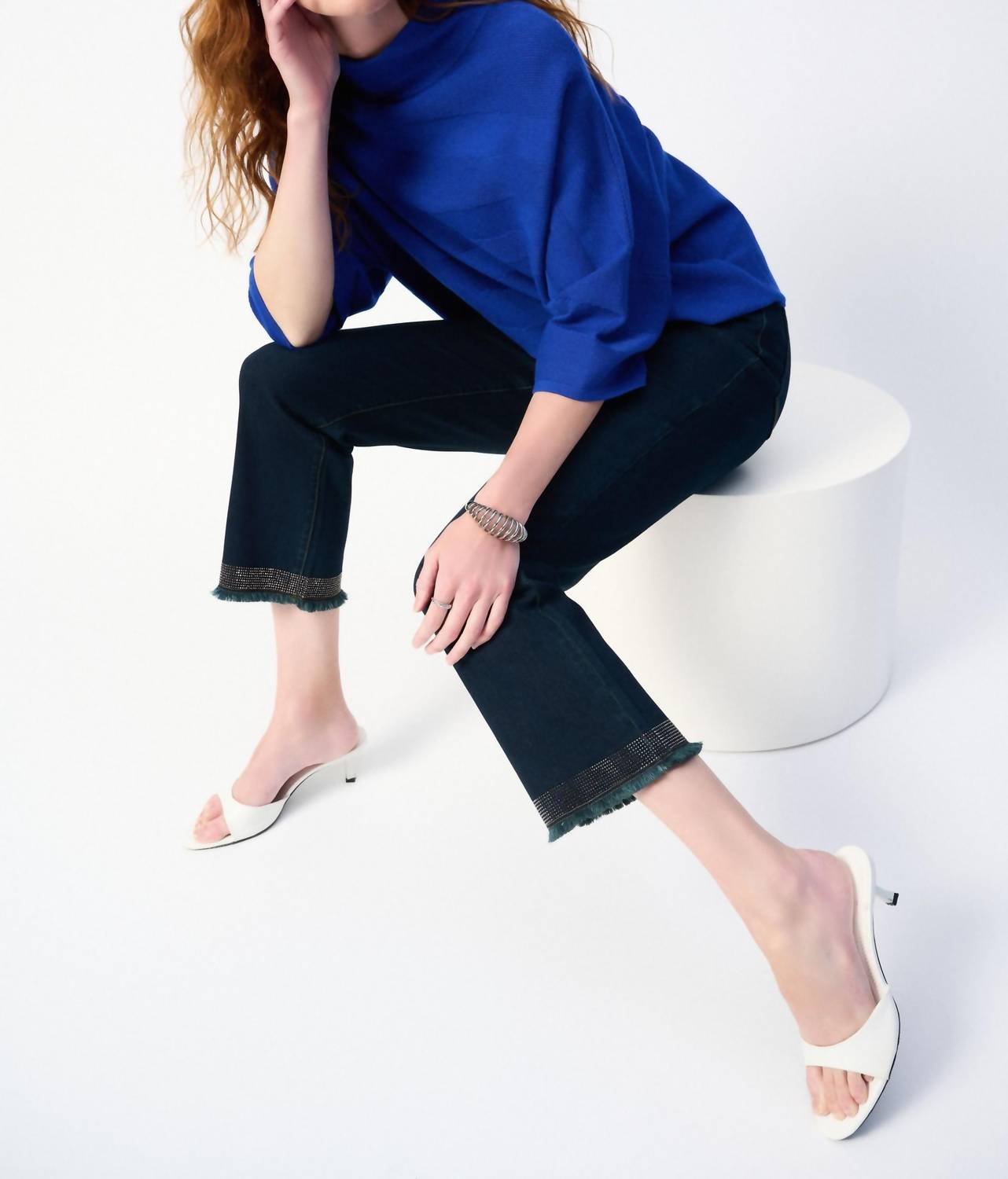 Joseph Ribkoff - Mock Neck Three Quarter Sleeve Sweater