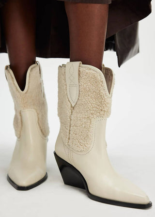 Free People - Women's Pitchfork Point Shearling Western Boots
