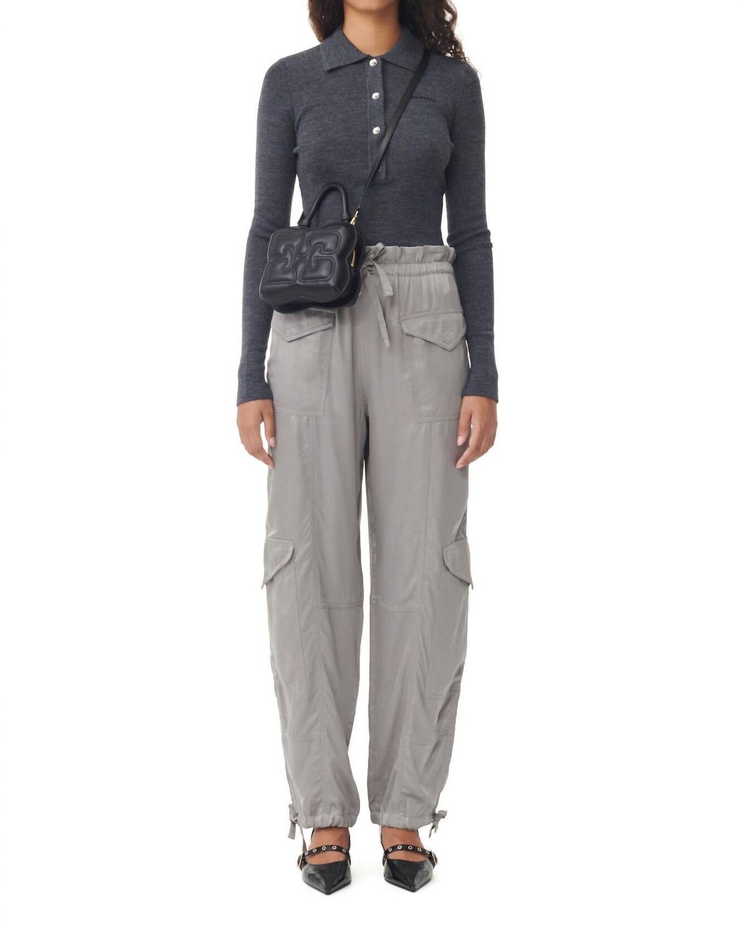 Ganni - Washed Satin Trouser