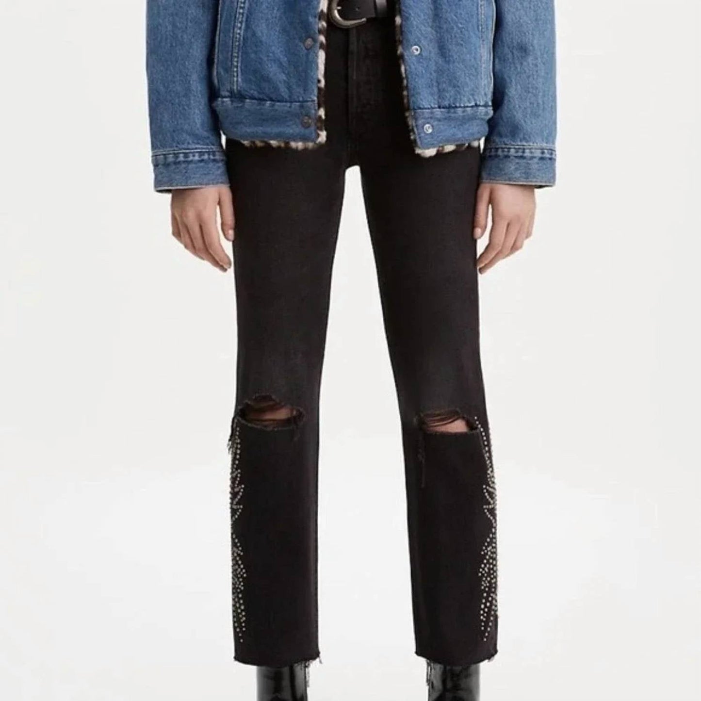 Levi'S - Women's 501 Original Cropped Studded Jeans