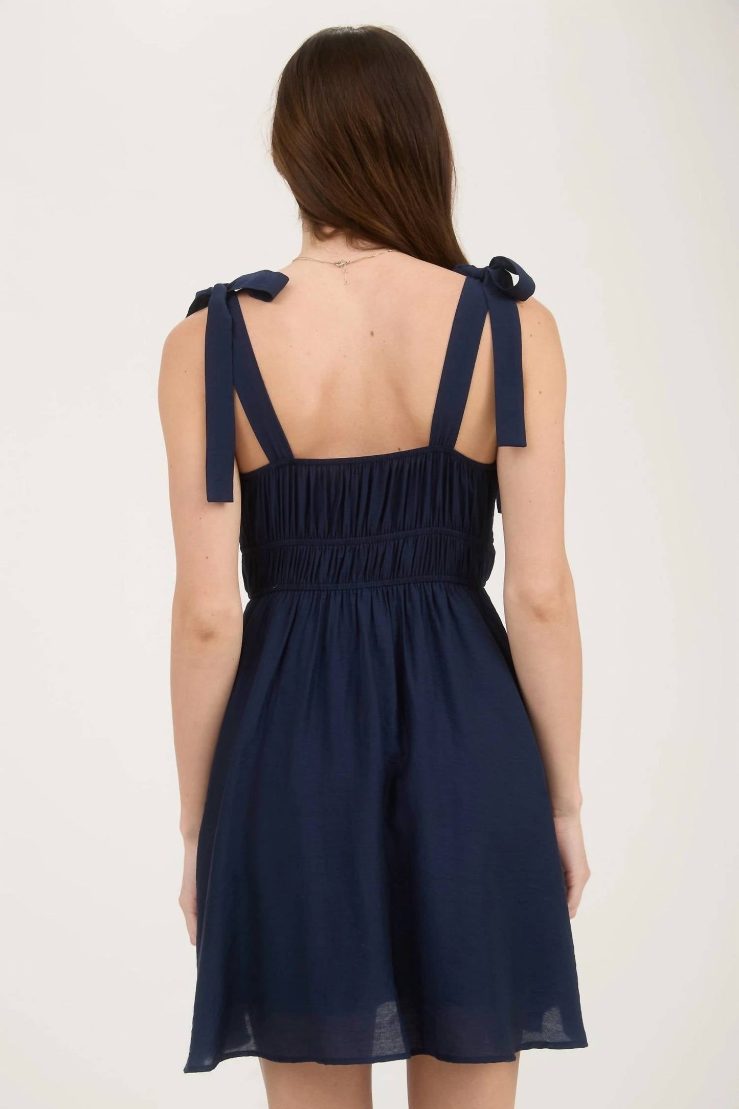 Blu Pepper - Eyelet Lace Trim Mini Dress