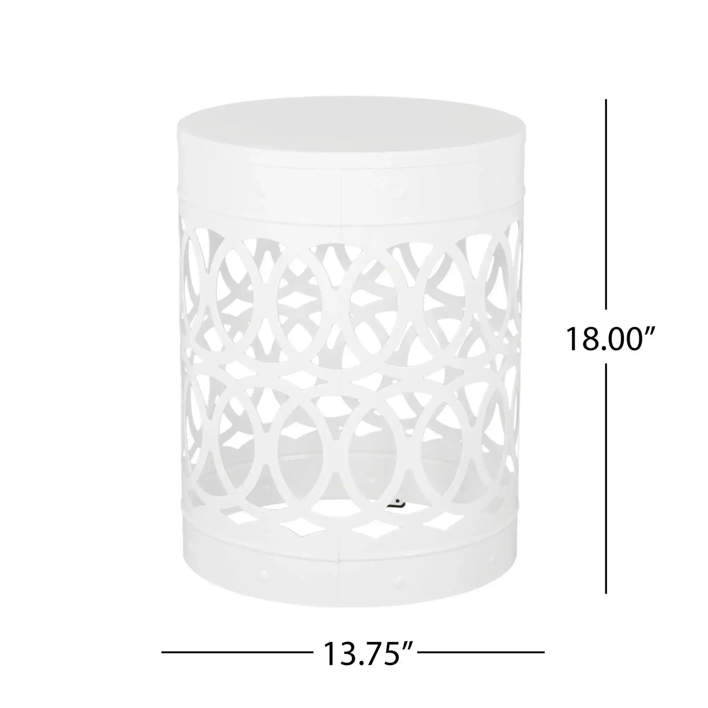 Outdoor Metal Large End Table, Modern Design