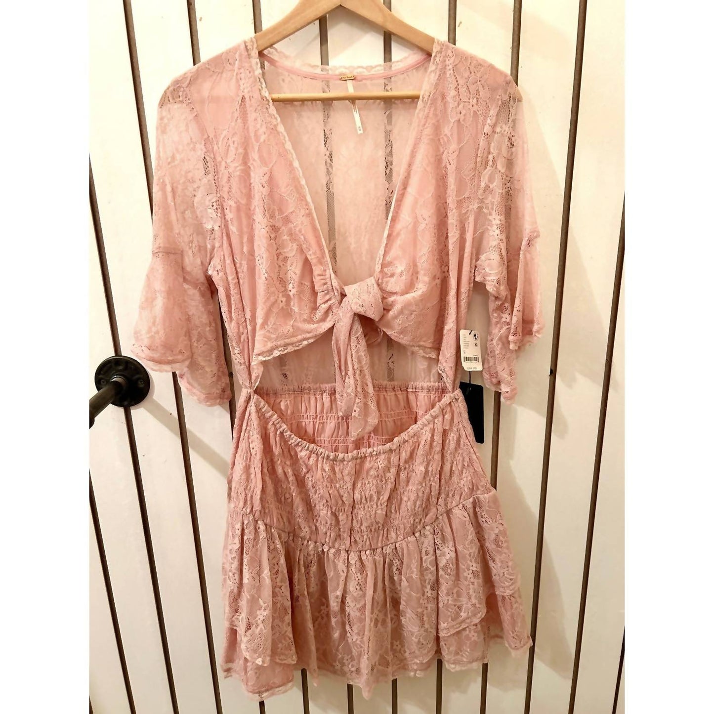 Free People - Natural Lala Lace Mini Dress