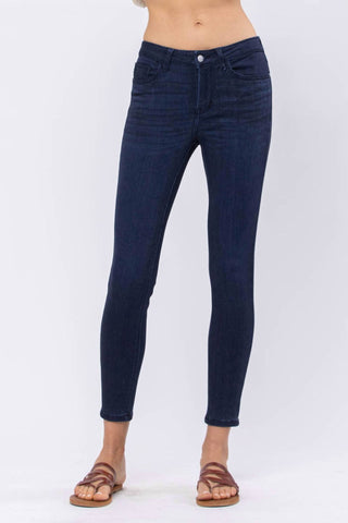 Judy Blue - Calça jeans skinny de cintura média sem desgaste