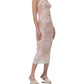 Afrm - Nissa Nude Mesh Baroque Wallpaper Print Mesh Slip Dress