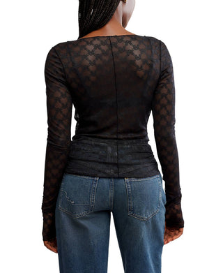 Free People - De mim para você, blusa de renda com padrão de laço