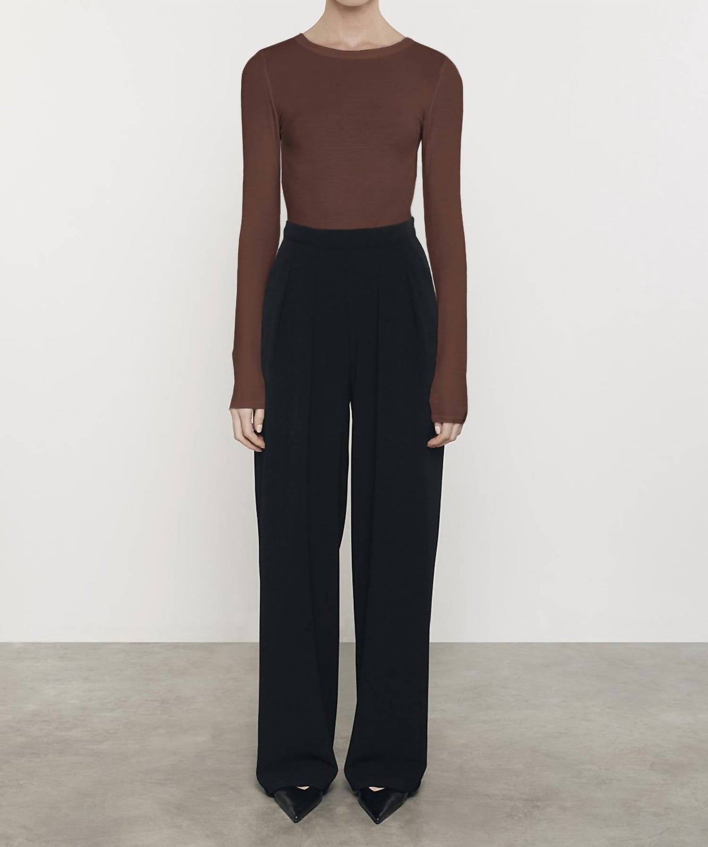 Enza Costa - SILK KNIT LONG SLEEVE CREW TEE
