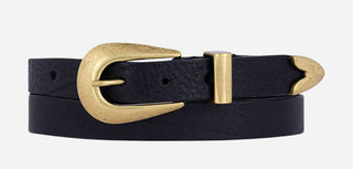 Amsterdam Heritage - Adrie | Cinto fino de couro com fivela e ponta em formato de ferradura