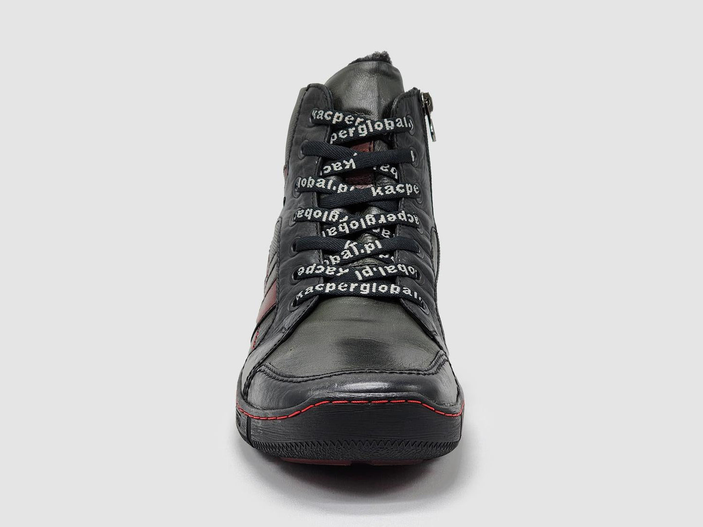 Kcr Group - Men's Comfort Thick Wool-Lined Zip-Up Leather Boots