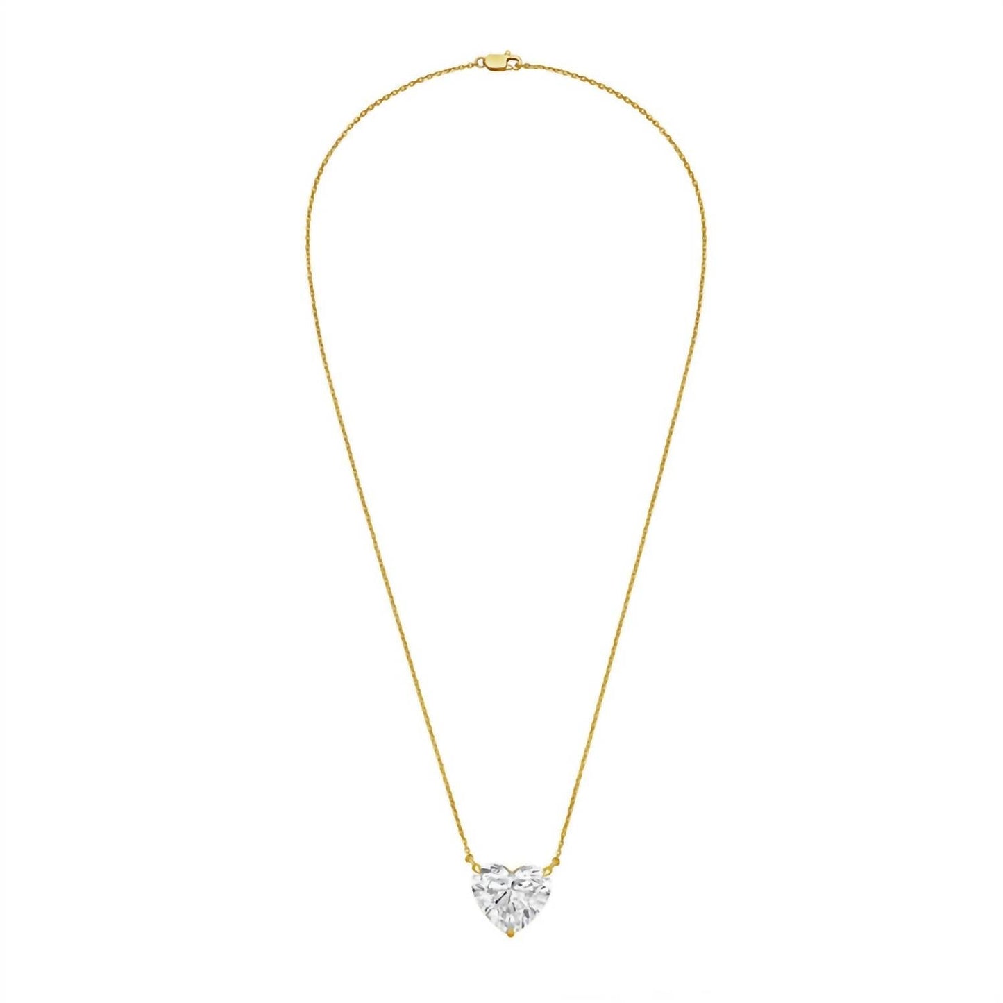 Diana M Jewels - Women's Lab Grown Diamond Solitaire Pendant Heart Necklace