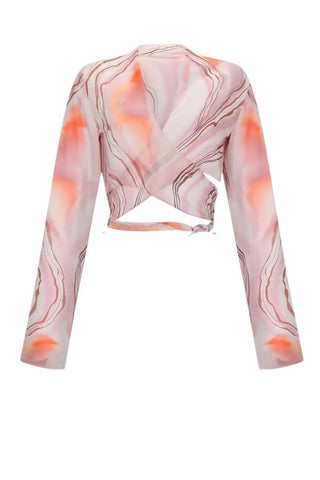 Nelblu - Blusa transparente Ada com mangas largas
