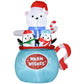 Outsunny 5ft Christmas Inflatable Outdoor Decoration Blessed Polar Bear and Penguins in the Cup