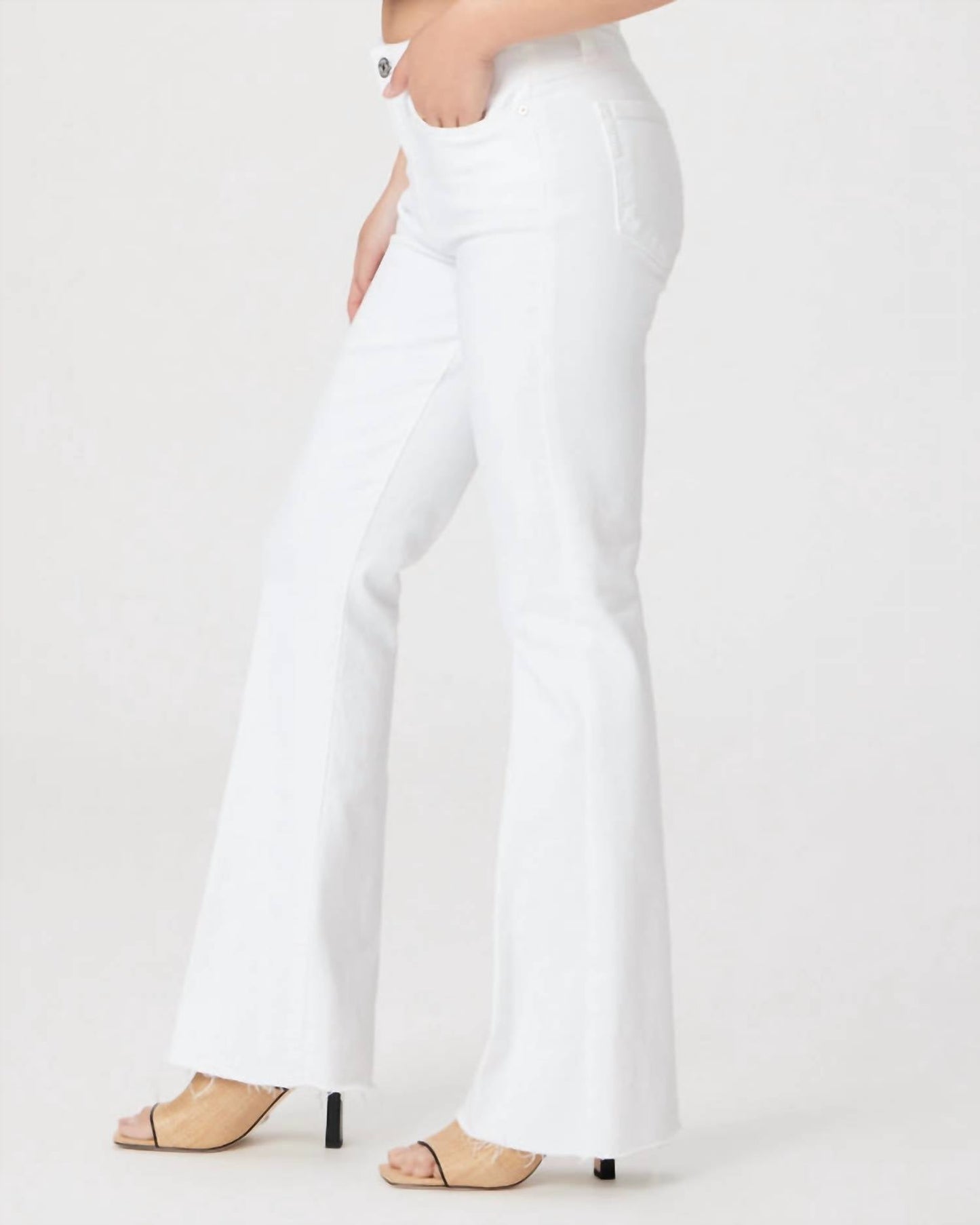 Paige - High Rise Laurel Canyon With Raw Hem Jeans
