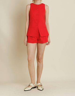 Aureum - Lula Linen-blend Sleeveless Vest