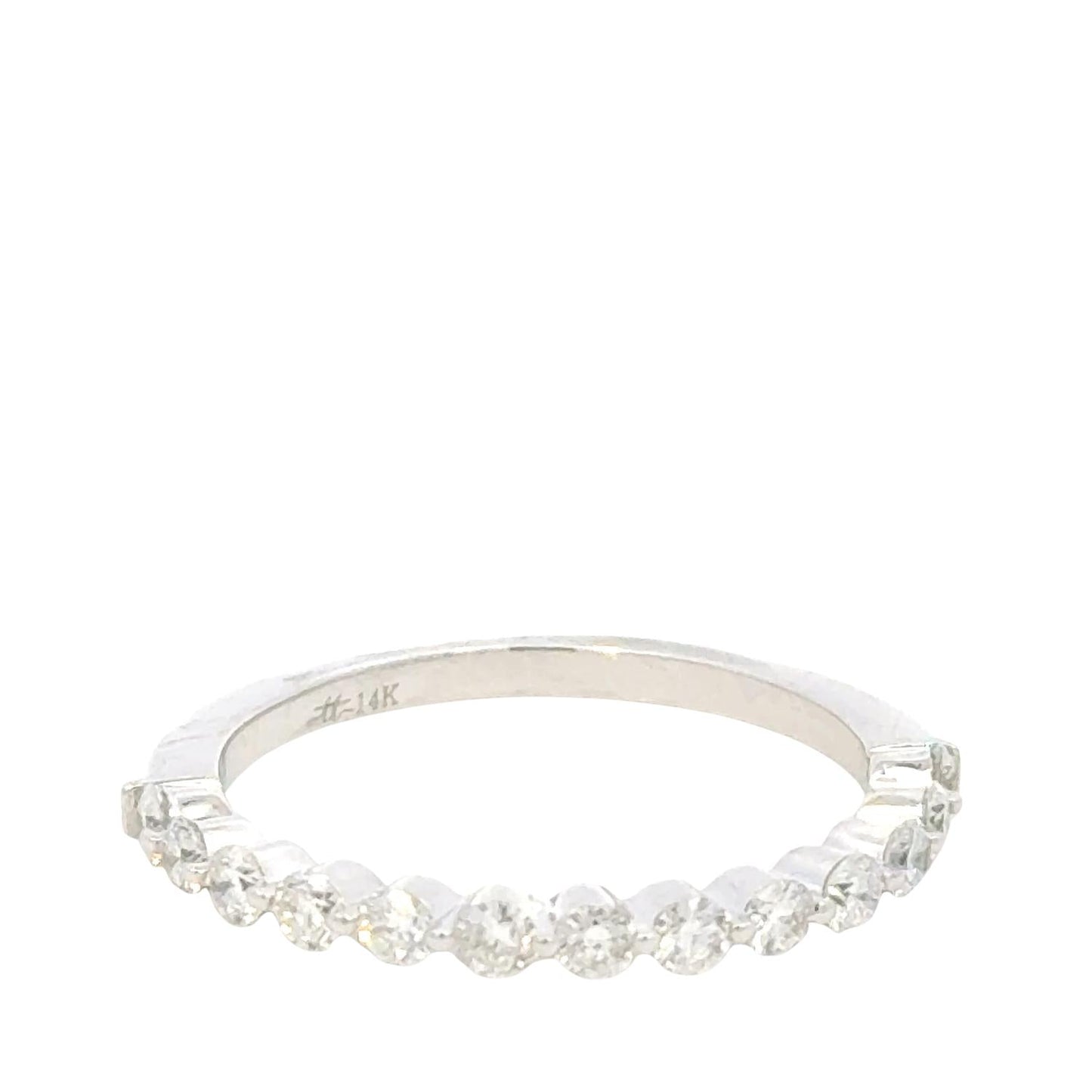 Aamiaa - 0.51 Carat Natural Diamond Bar & Prong Set Band Ring - Size 6.5