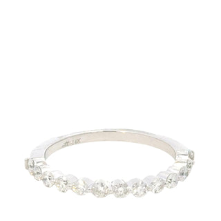 Aamiaa - Anel com barra e garra de diamante natural de 0,51 quilates - Tamanho 6,5