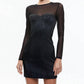 Alice + Olivia - Takako Mesh Long Sleeve Minidress