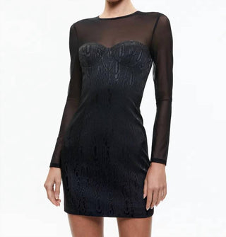 Alice + Olivia - Vestido curto de malha Takako com manga comprida
