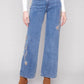 Charlie B - Embroidered Wide Leg Jeans With Flowers