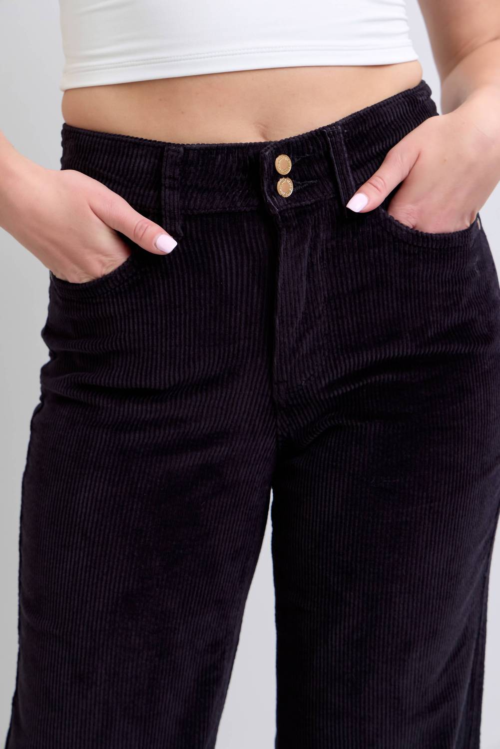 Judy Blue - High Rise Corduroy Wide Leg Trouser Pants