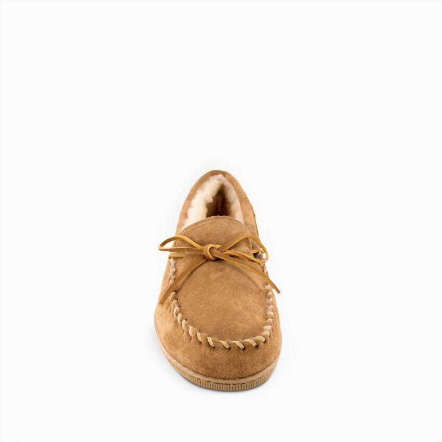Minnetonka - Men's Sheepskin Hardsole Moccasin Shoes - Wide