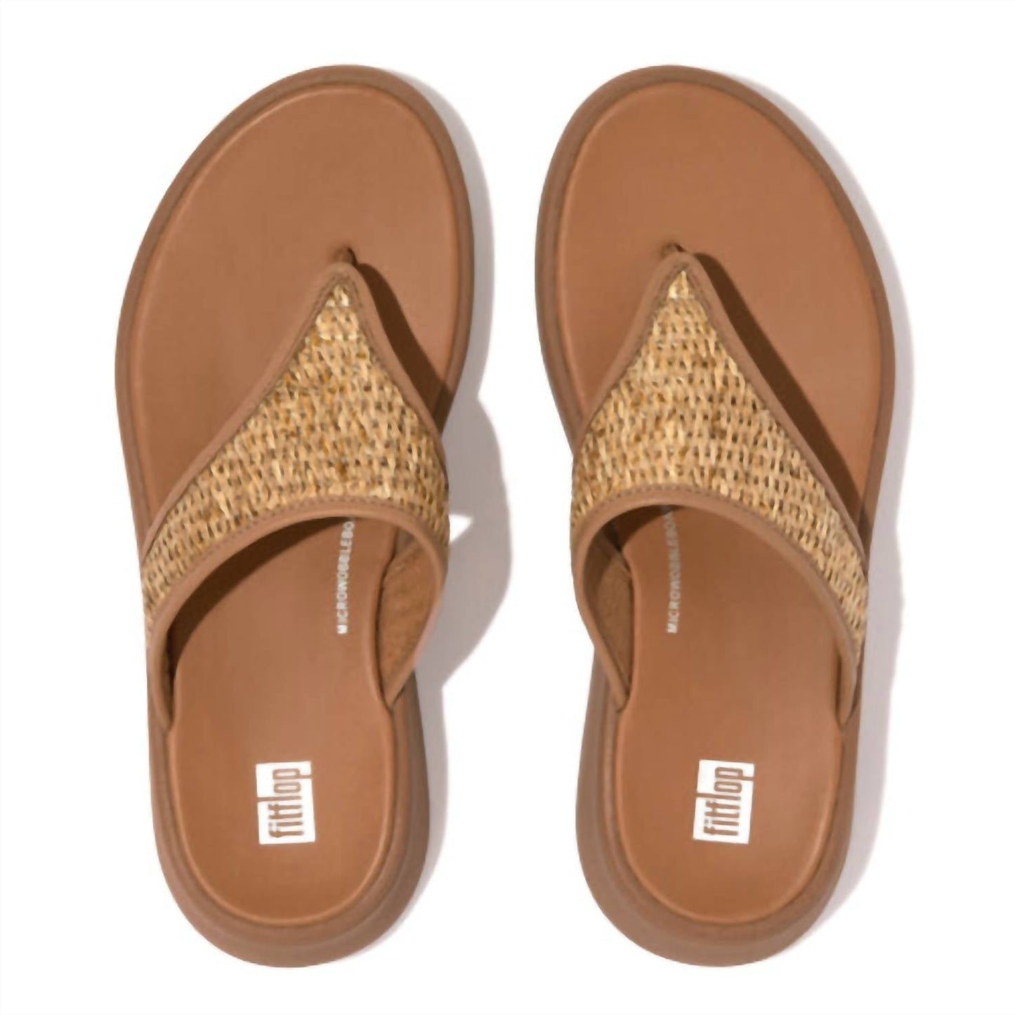 Fitflop - Women's F-mode Woven Flatform Toe-post Sandals