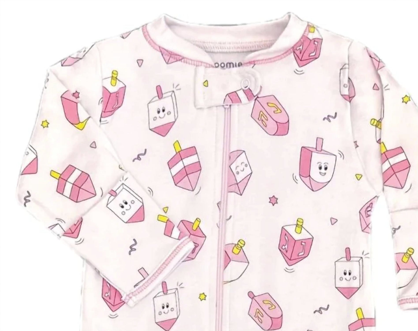 Baby Noomie - Girl's Happy Dreidel Zipper Footies