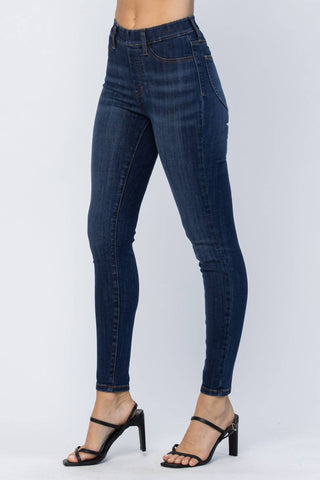 Judy Blue - Calça jeans skinny de cintura alta com bolso aplicado