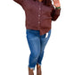 Entro - Bella Solid Textured Long Sleeve Button Up Top Plus