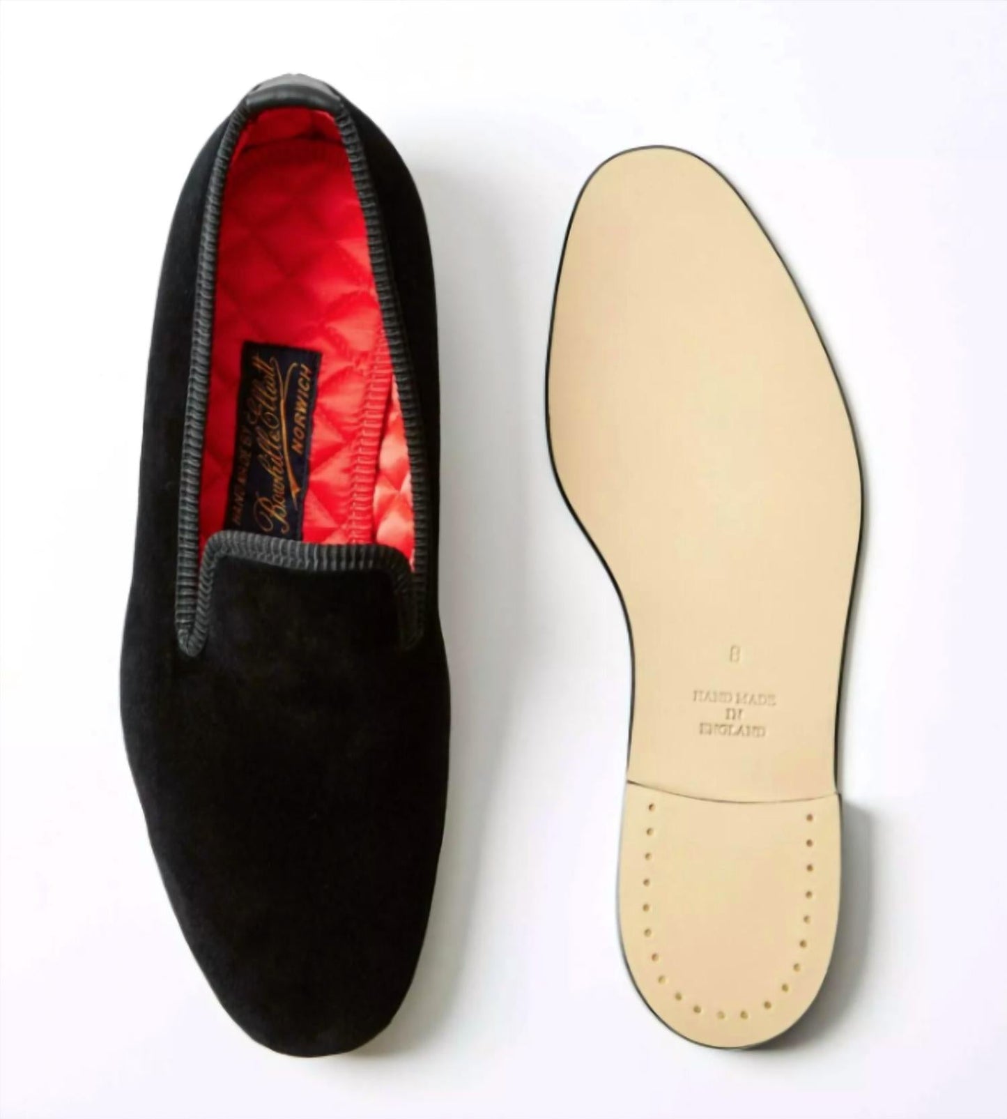 Bowhill & Elliott - Men's Velvet Plain Albert Slipper