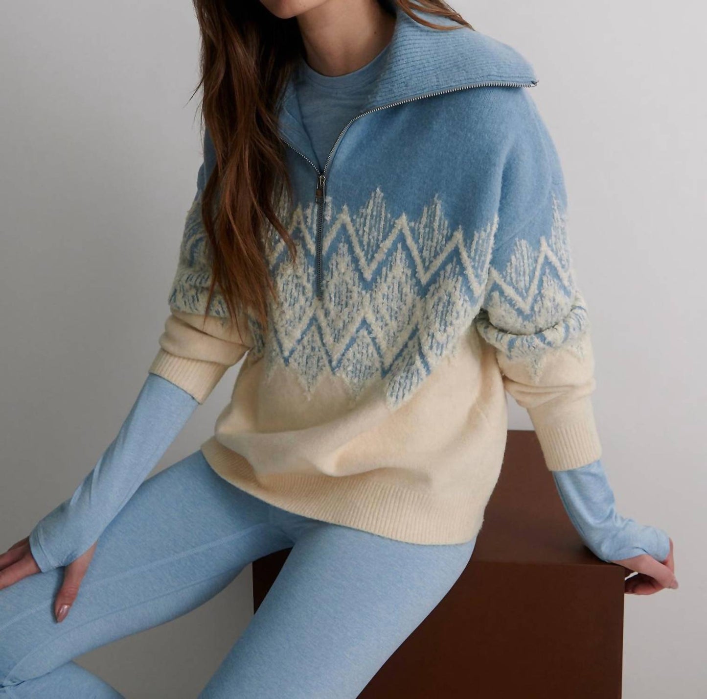 Varley - Hedda Fairisle Half Zip Sweater