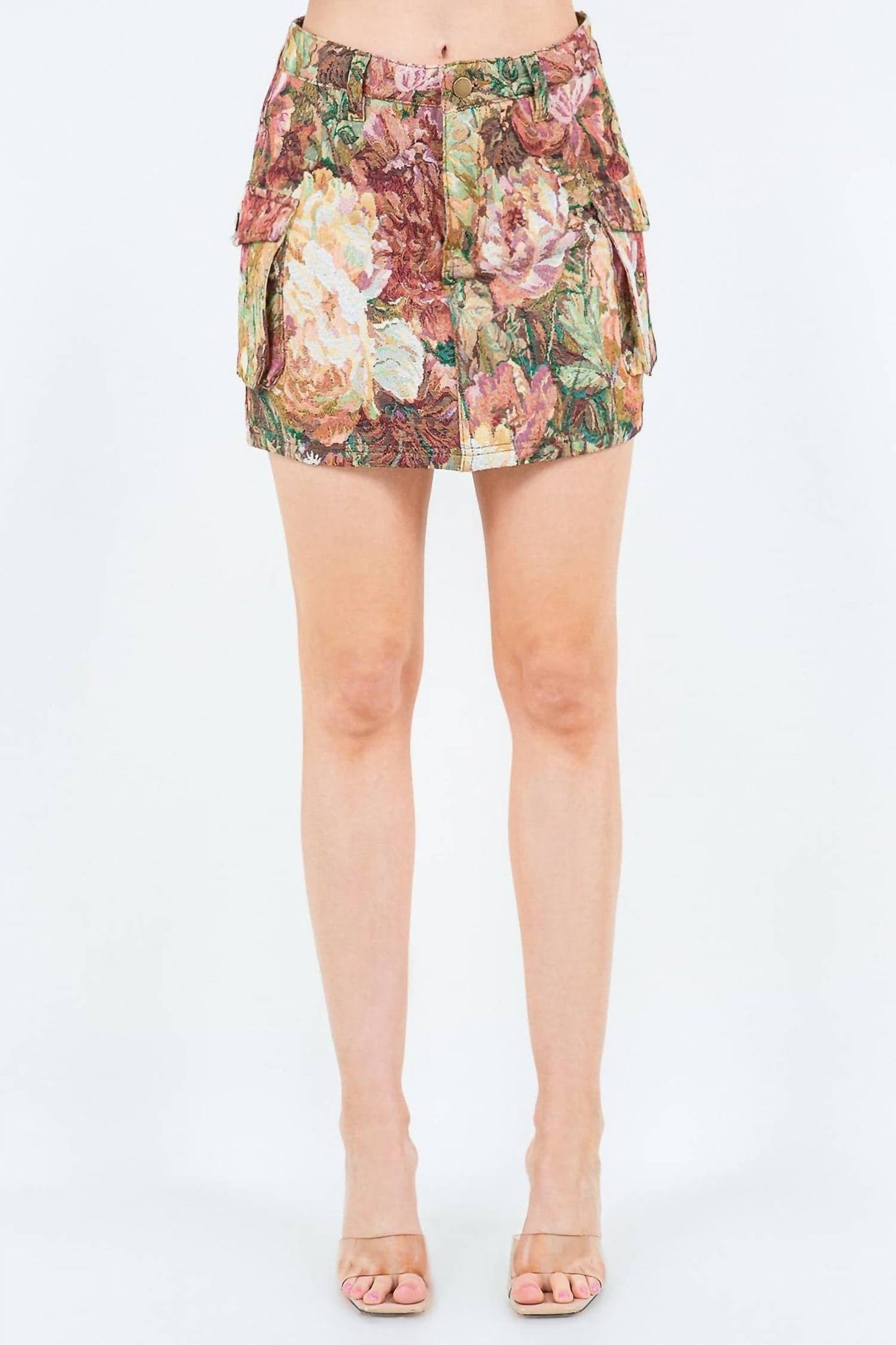 American Bazi - Trendy Jacquard Cargo Skirt